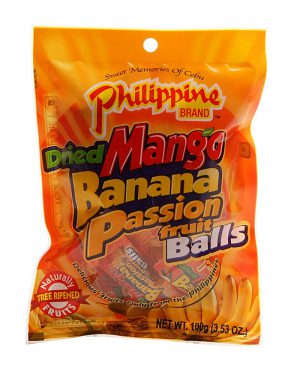Philippine Brand Dried Mango Banana Passion Fruit Balls 100g